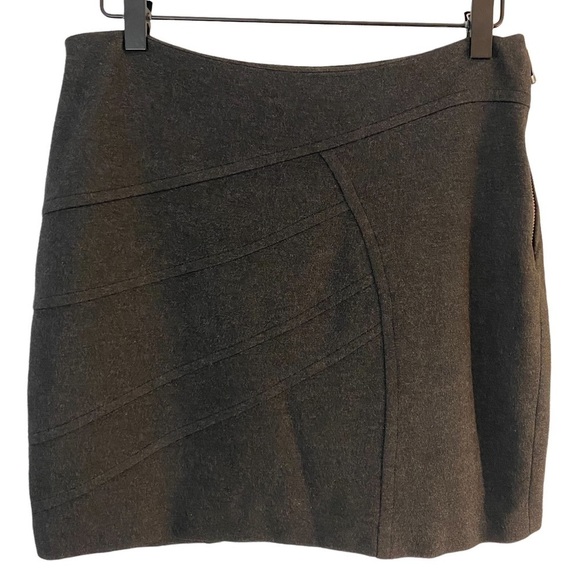 Yigal Azrouel gray viscose blend asymmetrical texture mini skirt - Picture 1 of 8